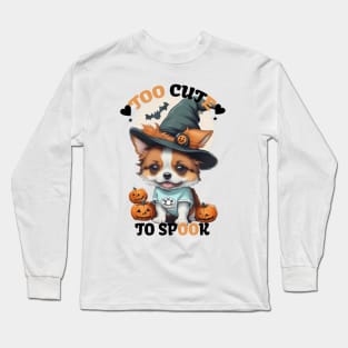 halloween chibi dog , too cute to spook Long Sleeve T-Shirt